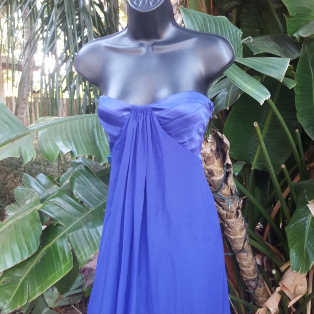 Adriana papell strapless Grecian gown